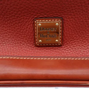 Dooney & Bourke Satchel Womens Medium Zip Zip Pebbled Leather Orange Excellent thumbnail 3