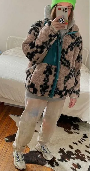 URBAN OUTFITTERS Laura Storm Fleece‎ Zip Pocket Long Sleeve Sherpa Jacket Med thumbnail 1