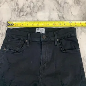 AGOLDE Black Distressed Skinny jeans Denim size 26 high rise thumbnail 9
