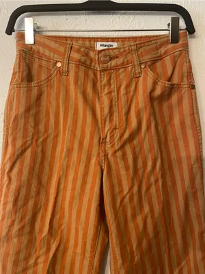 Wrangler Wanderer 622 High Rise Flare Jeans Orange Striped Size 25 thumbnail 5