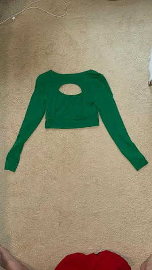 Aerie green backless long sleeve thumbnail 2