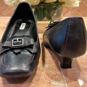 Alfani Black Leather Kitten Heels Women’s Shoex Sz 8.5 M thumbnail 4