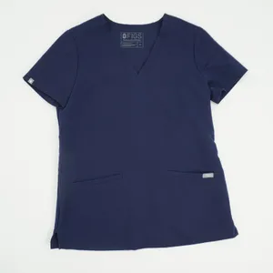 FIGS Technical Collection Navy Blue‎ V-Neck Scrub Top Womens XS 2-Pocket thumbnail 1