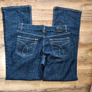 Vintage Inspired Retro Calvin Klein Dark Flare Jeans 6 preppy classic designer thumbnail 6