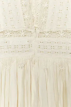 Zara Elegant Lace Trim Dress beads cream boho hippie summer beach thumbnail 10