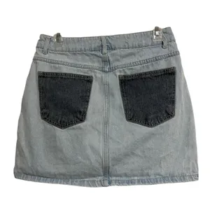 Boho Patchwork Denim Jean Skirt Mini‎ Wild Fable Blue Size 6 thumbnail 2