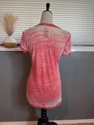 Peanuts Snoopy Pink Burnout Baseball Graphic Tee Size M Y2K thumbnail 6