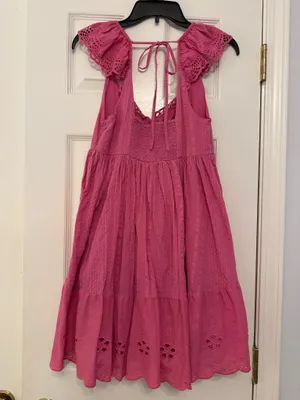 Urban Outfitters Pink Wildflower Lace Babydoll Mini Dress thumbnail 4