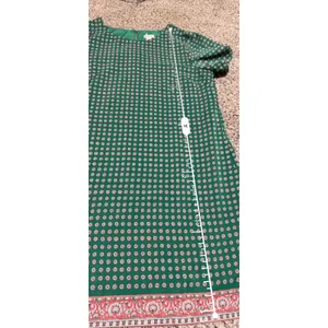 J.Crew Green Geometric Medallion‎ Print Short Sleeve Shift Dress Size 14 103949 thumbnail 7