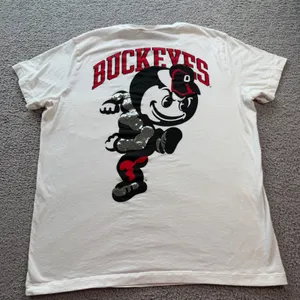 Victoria's Secret PINK Ohio State Buckeyes Sequin Brutus Pocket T-Shirt L White thumbnail 1