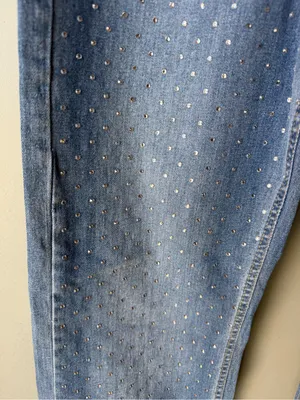 NWT Stylewe Rhinestone Embellished Wide Leg Jeans Women’s Medium thumbnail 3