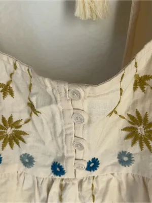 Free People Fairytale In The Mossy Forest Babydoll Tunic in Ivory Cream NWT thumbnail 5