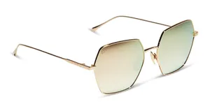 DIFF Harlowe Gold Taupe Flash Geometric Sunglasses New With Case thumbnail 1