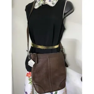 coach shoulder brown leather cross body bag thumbnail 7