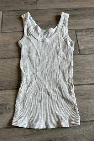 Uniqlo Ribbed Tank Top in Light gray thumbnail 1