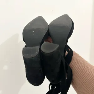 STEVE MADDEN bryony suede black point toe heels lace up elegant 5.5 thumbnail 4