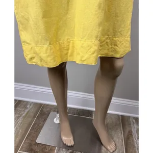 Briggs Yellow Linen Blend Pocket Dress Sz‎ M V-Neck Sleeveless Casual Above Knee thumbnail 4