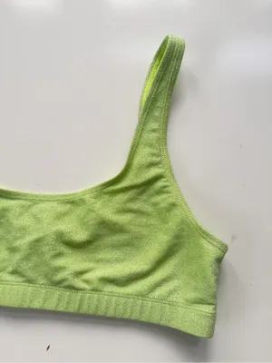 Good American Sparkle Metallic Bikini Top - Electric Lime size 3 (Large) thumbnail 4