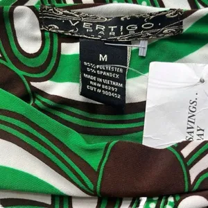 Vertigo Paris Sleeveless Dress Green, Brown, and Tan Size M thumbnail 4