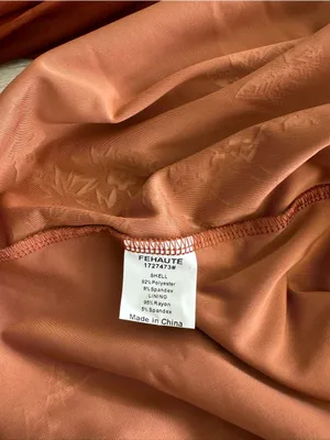 Fehaute Velvet Crew Neck Mermaid Midi Dress 12 Brown/Rust NWT IN PACKAGE thumbnail 9