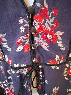 Free People The Way The World Turns Floral Boho Long Sleeve Blouse Top Medium thumbnail 6