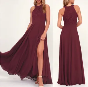 Lulu’s picture perfect burgundy lace maxi dress thumbnail 2
