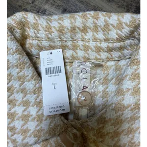 Anthropologie Dolan Cropped Cream & Tan Houndstooth Jacket NEW thumbnail 3