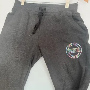 PINK Victoria’s Secret Sweatpants Womens Small Gray Joggers Gym Lounge Cute thumbnail 5