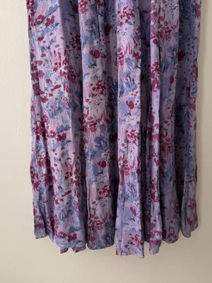 Reformation Bryson Dress Midi Length in Morning Dew Purple Floral Size 4 Viscose thumbnail 12