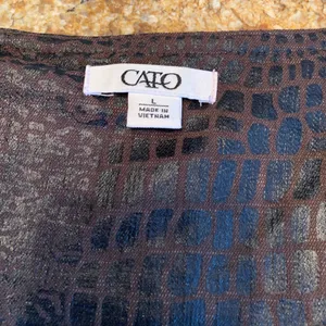 CATO L Large Brown Grommet Jacket with Mock Black Reptile Pattern Top thumbnail 5