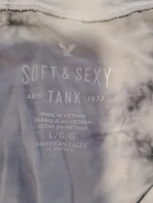 American Eagle Outfitters Women's Black & White Tie-Dye Tank Top thumbnail 3