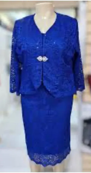 NWOT Cachet Royal Blue Lace Ensemble‎ Size XL thumbnail 1