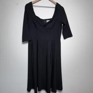 Unique Vintage Women Dress 1X/16 Black Lamar Sweetheart Swing 1950s Retro thumbnail 3