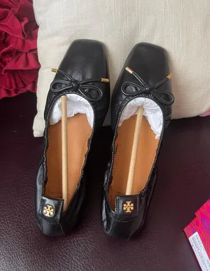 Tory Burch square toe bow ballet nappa leather color black NIX size 8 thumbnail 3