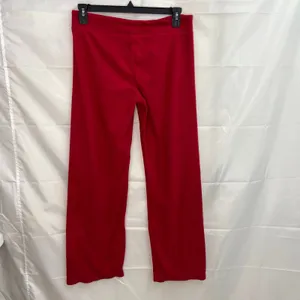 Jockey women's red soft fleece pull on drawstring wide leg paisley pants lounge‎ thumbnail 5