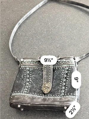 Montana West Studded Floral Tooled Western Crossbody Purse thumbnail 3