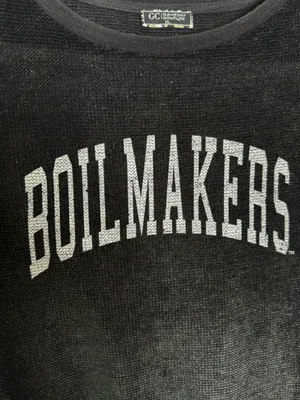 NEW Gameday Couture Purdue Boilermakers Chenille Pulliver Sweater Black Size XL thumbnail 7