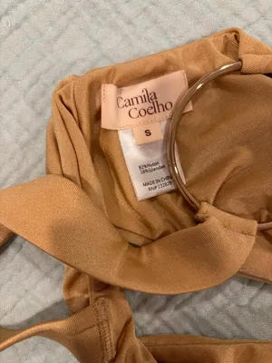 Camila Coelho Patricia Nude One-Shoulder Ring Bikini top Size‎ Small thumbnail 5