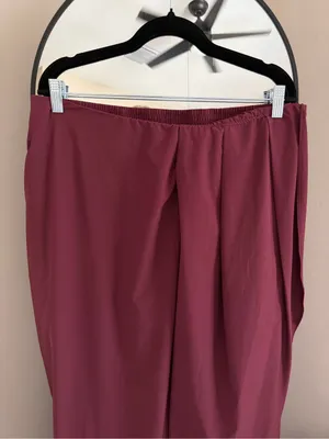 Halara Women's Burgundy Skirt - Elastic Waist Elegant Draped Design thumbnail 2
