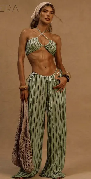 Wide leg pants Green Size XS thumbnail 1