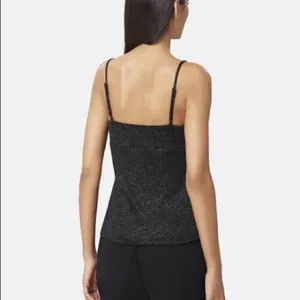 Cowlneck Metallic Camisole Top Black Glitter‎ thumbnail 2