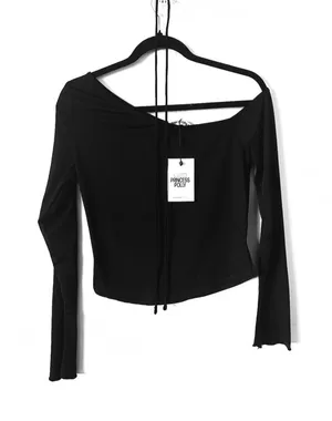 Princess Polly Classic Black Top thumbnail 1