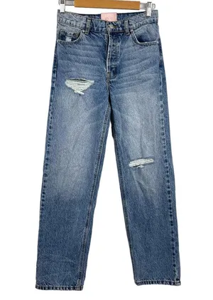 Revice Super 80s High Rise Button Fly Distressed Straight Leg Rigid Jeans SZ 25 thumbnail 3