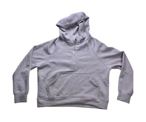 Rae Mode Hoodie Women M Beige‎ 1/4 Zip Scuba Pullover Soft Luxury thumbnail 1