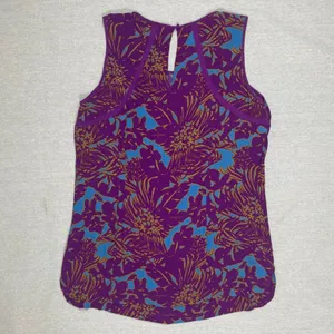 CAbi | Sleeveless Purple and Blue Floral Top | Large thumbnail 2