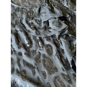 Zara Women XS Black Sheer Long Sleeve‎ Embroidered Top Blouse Ruffle Front thumbnail 4
