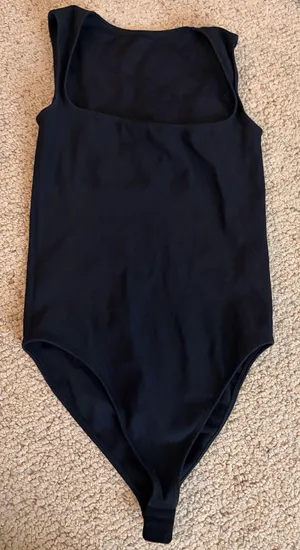 Square neck black bodysuit  thumbnail 1