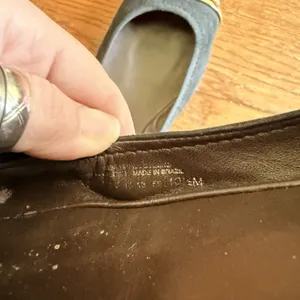Tory Burch Pacey Driver Black Suede & Snakeskin With Gold Bar Ballet Flats 10.5 thumbnail 7