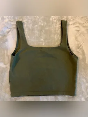 Forever 21 Olive Square-Neck Crop Tank - Women Size Small thumbnail 3