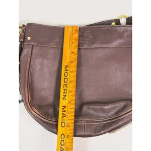 Vintage Y2K Coach Leather Hobo Bag Brown Gold Hardware Shoulder Purse Zip 2000s thumbnail 14